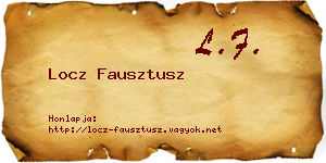Locz Fausztusz névjegykártya